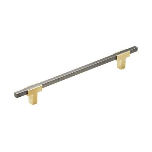 Urbanite Zinc & Aluminum Brushed Gold / Black Chrome Cabinet Pull 4