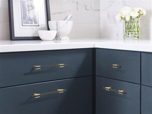 Urbanite Zinc & Aluminum Brushed Gold / Matte Black Cabinet Knob 2