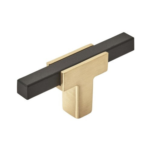 Urbanite Zinc & Aluminum Brushed Gold / Matte Black Cabinet Knob 1