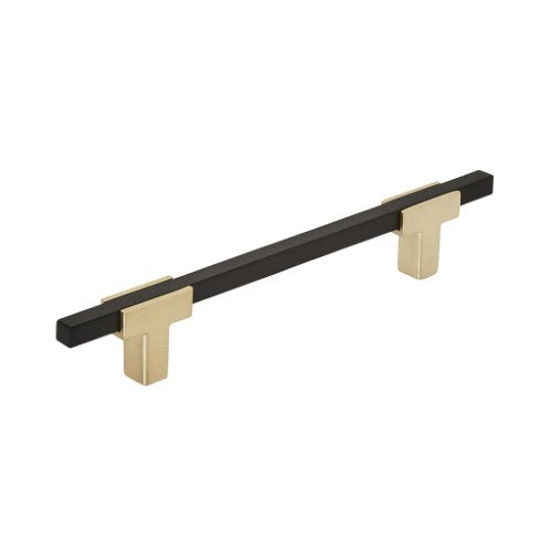 Urbanite Zinc & Aluminum Brushed Gold / Matte Black Cabinet Pull 2