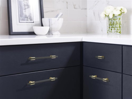 Urbanite Zinc & Aluminum Brushed Gold / Matte Black Cabinet Pull 13