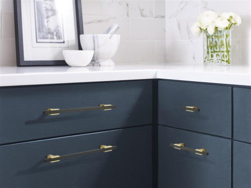 Urbanite Zinc & Aluminum Brushed Gold / Matte Black Cabinet Pull 9
