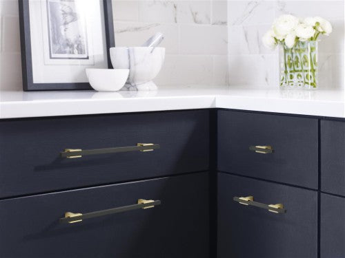 Urbanite Zinc & Aluminum Brushed Gold / Matte Black Cabinet Pull 14