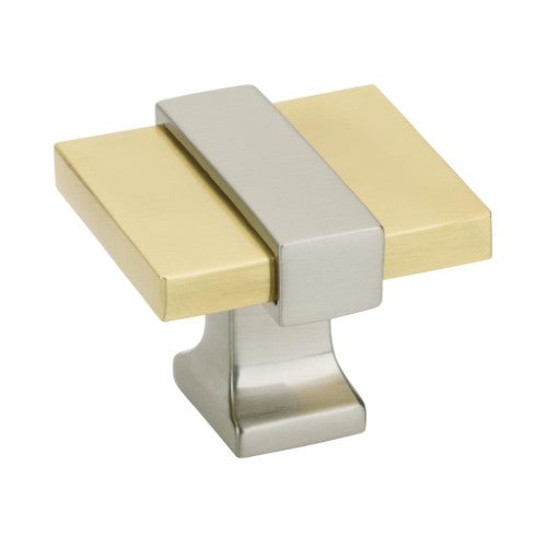Overton Zinc & Aluminum Brushed Gold / Satin Nickel Cabinet Knob 1