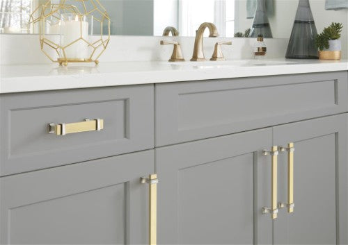 Overton Zinc & Aluminum Brushed Gold / Satin Nickel Cabinet Pull 9