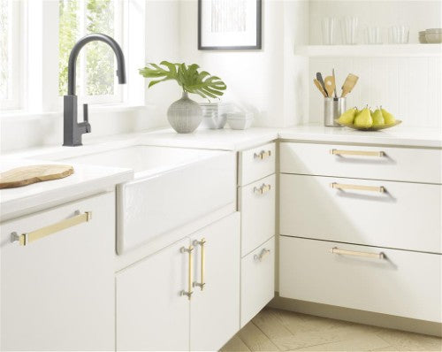 Overton Zinc & Aluminum Brushed Gold / Satin Nickel Cabinet Pull 8