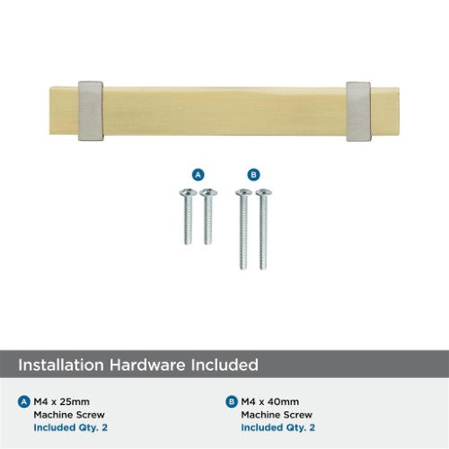 Overton Zinc & Aluminum Brushed Gold / Satin Nickel Cabinet Pull 7