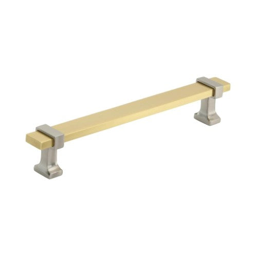 Overton Zinc & Aluminum Brushed Gold / Satin Nickel Cabinet Pull 2