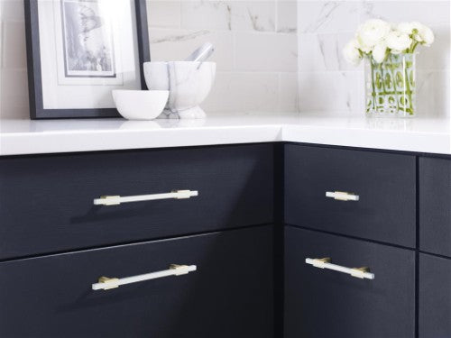 Urbanite Zinc & Aluminum Brushed Gold / White Cabinet Knob 2