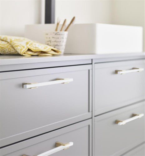 Urbanite Zinc & Aluminum Brushed Gold / White Cabinet Pull 5