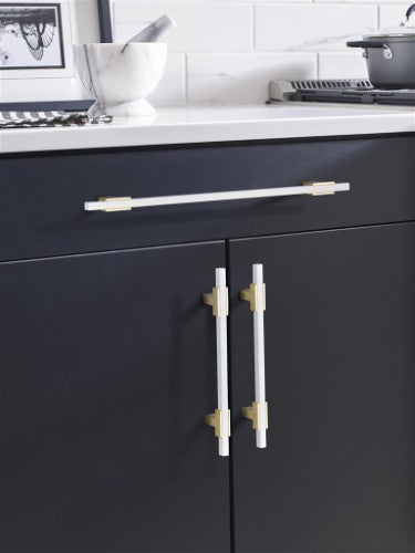 Urbanite Zinc & Aluminum Brushed Gold / White Cabinet Pull 9