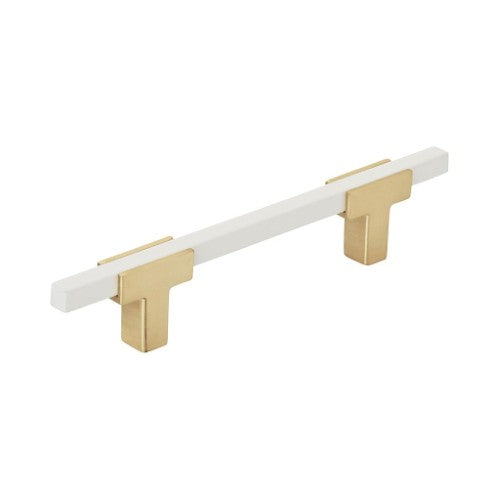 Urbanite Zinc & Aluminum Brushed Gold / White Cabinet Pull 1