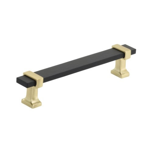 Overton Zinc & Aluminum Brushed Matte Black / Brushed Gold Cabinet Pull 2