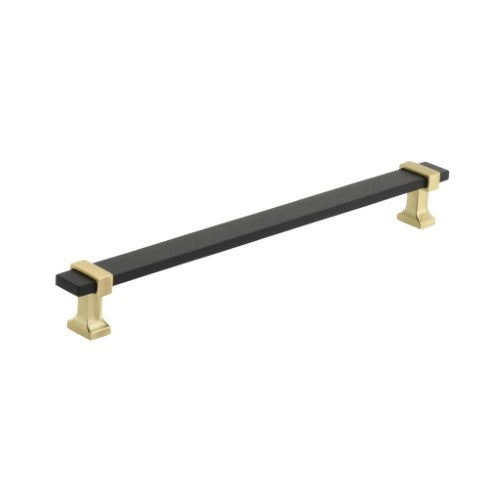 Overton Zinc & Aluminum Brushed Matte Black / Brushed Gold Cabinet Pull 3