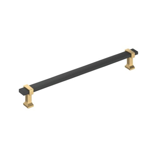 Overton Zinc Brushed Matte Black / Champagne Bronze Appliance Pull 1