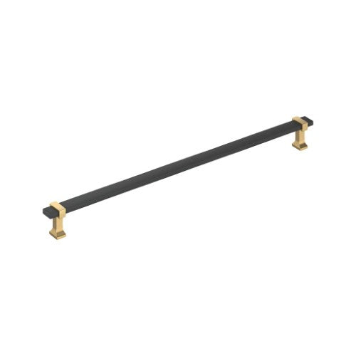 Overton Zinc Brushed Matte Black / Champagne Bronze Appliance Pull 2