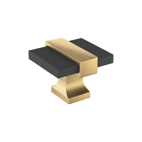 Overton Zinc Brushed Matte Black / Champagne Bronze Cabinet Knob 1