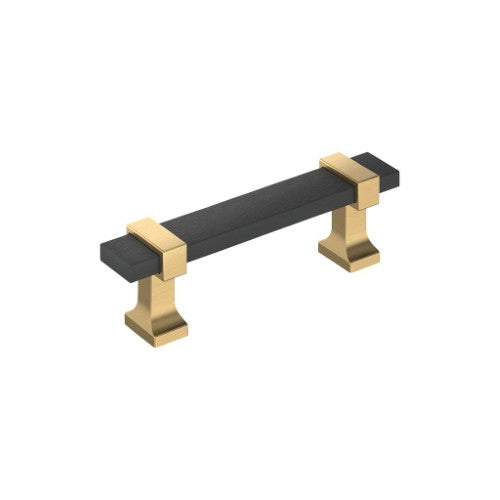 Overton Zinc Brushed Matte Black / Champagne Bronze Cabinet Pull 1