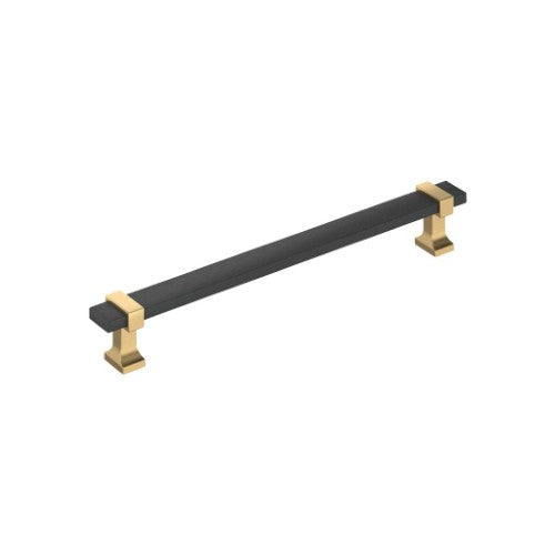 Overton Zinc Brushed Matte Black / Champagne Bronze Cabinet Pull 5