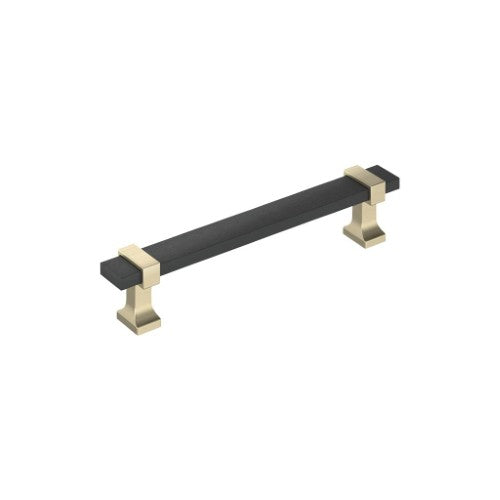 Overton Zinc Brushed Matte Black / Golden Champagne Cabinet Pull 3