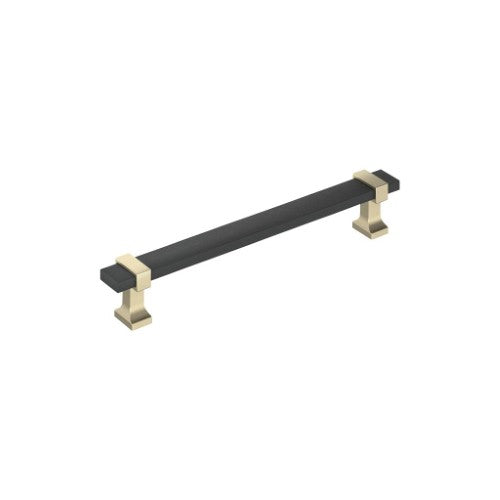 Overton Zinc Brushed Matte Black / Golden Champagne Cabinet Pull 4