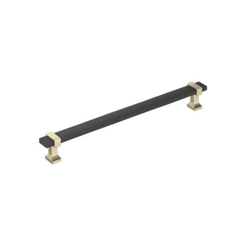 Overton Zinc Brushed Matte Black / Golden Champagne Cabinet Pull 6