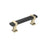 Overton Zinc Brushed Matte Black / Golden Champagne Cabinet Pull 1