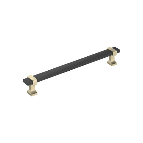 Overton Zinc Brushed Matte Black / Golden Champagne Cabinet Pull 5