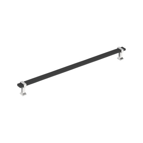 Overton Zinc Brushed Matte Black / Polished Chrome Appliance Pull 2
