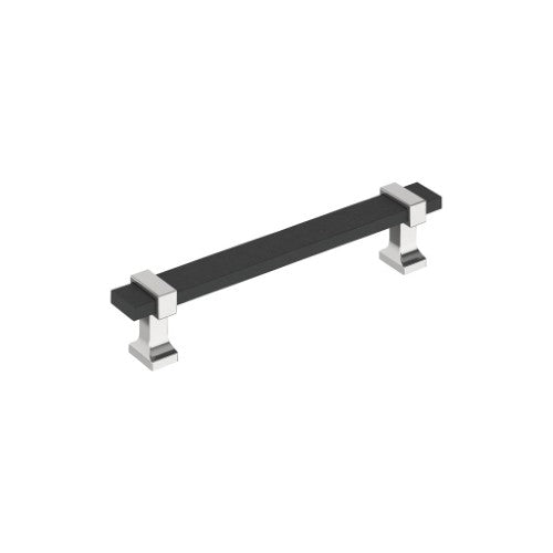 Overton Zinc Brushed Matte Black / Polished Chrome Cabinet Pull 3