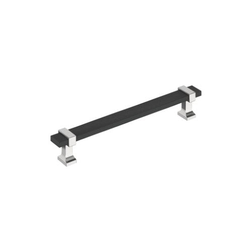 Overton Zinc Brushed Matte Black / Polished Chrome Cabinet Pull 4