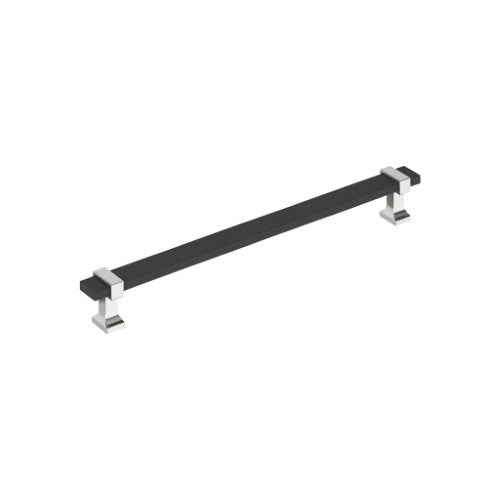 Overton Zinc Brushed Matte Black / Polished Chrome Cabinet Pull 6