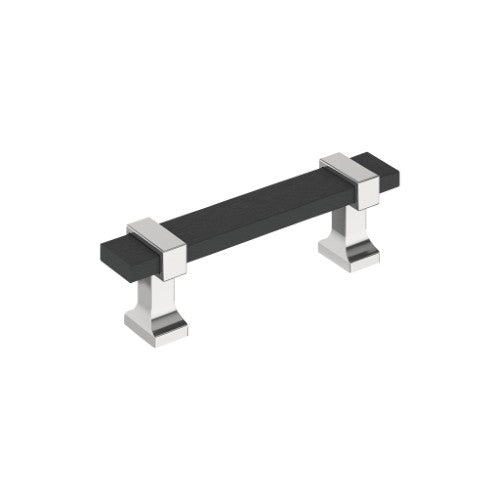 Overton Zinc Brushed Matte Black / Polished Chrome Cabinet Pull 1