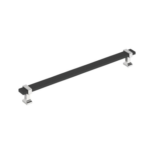 Overton Zinc Brushed Matte Black / Polished Chrome Cabinet Pull 7