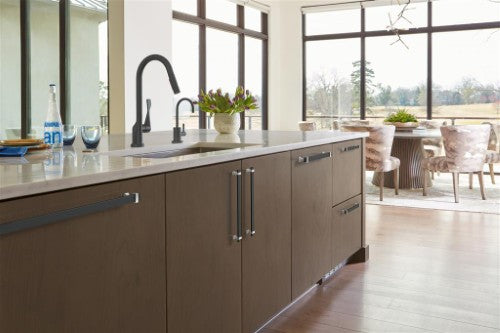 Overton Zinc Brushed Matte Black / Satin Nickel Appliance Pull 8