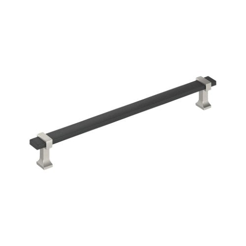 Overton Zinc Brushed Matte Black / Satin Nickel Appliance Pull 1