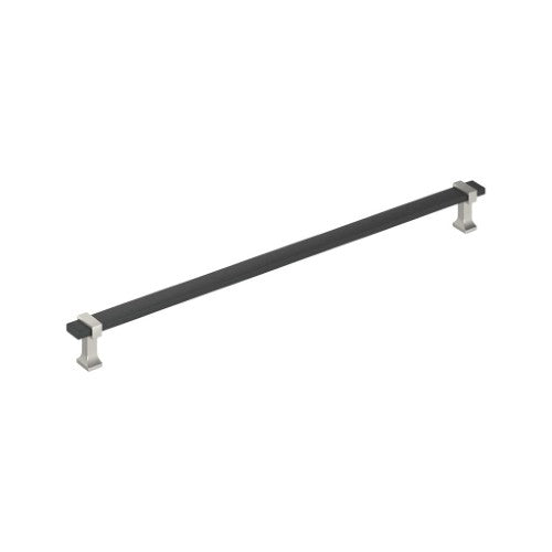 Overton Zinc Brushed Matte Black / Satin Nickel Appliance Pull 2