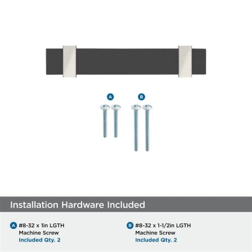 Overton Zinc Brushed Matte Black / Satin Nickel Cabinet Pull 9