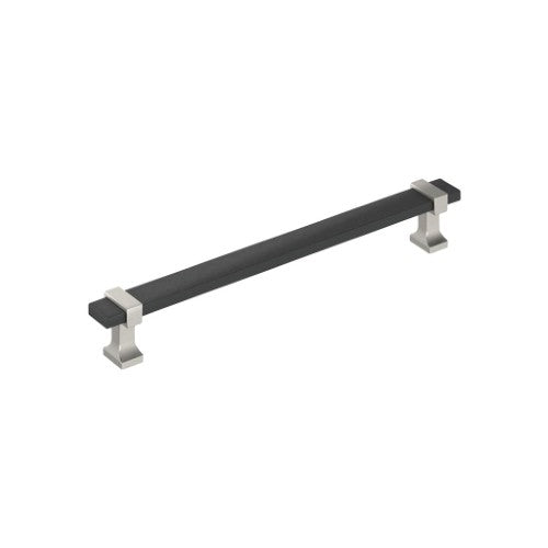 Overton Zinc Brushed Matte Black / Satin Nickel Cabinet Pull 2