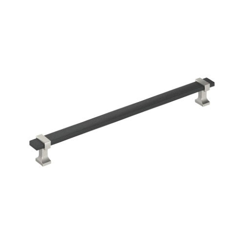Overton Zinc Brushed Matte Black / Satin Nickel Cabinet Pull 3