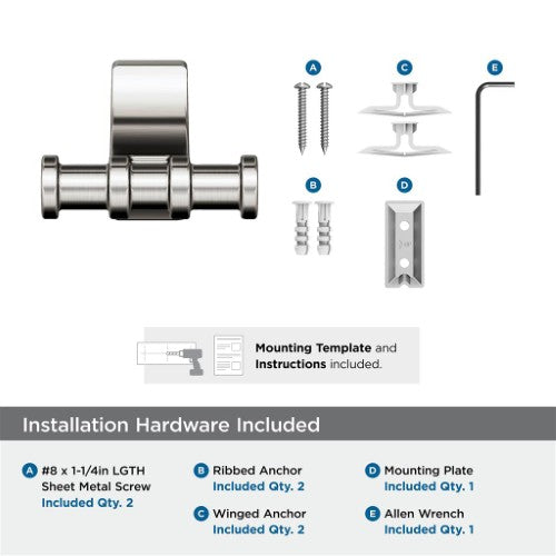 Davenport Zinc & Stainless Steel Brushed Nickel Hook 3