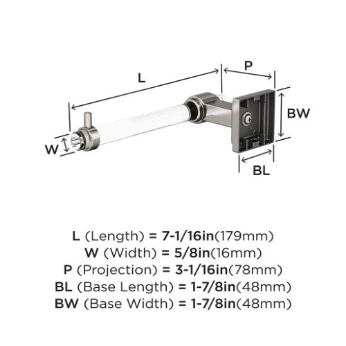 Glacio Zinc & Acrylic Clear / Brushed Nickel Toilet Paper Holder 2