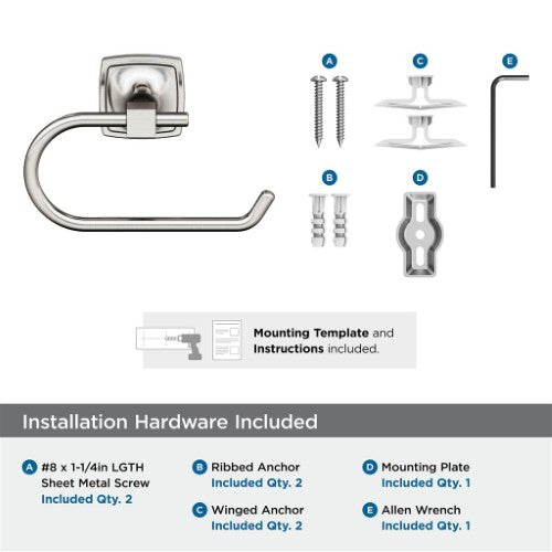 Stature Zinc Brushed Nickel Toilet Paper Holder 3