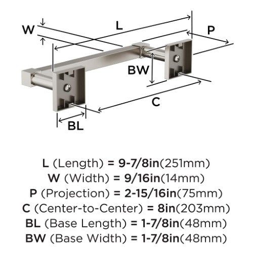 Appoint Zinc & Stainless Steel Brushed Nickel Towel Bar 4