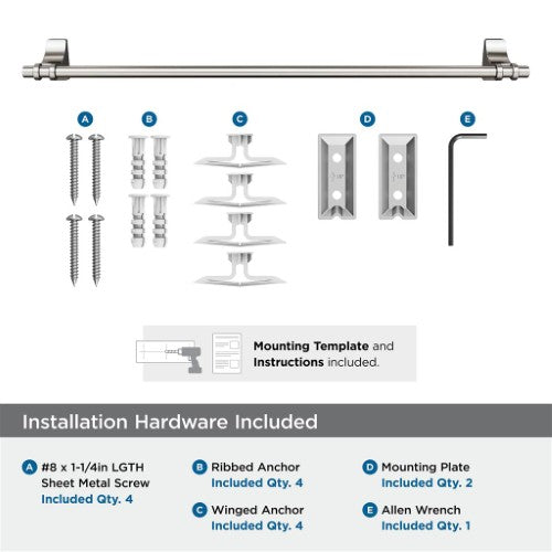 Davenport Zinc & Stainless Steel Brushed Nickel Towel Bar 4