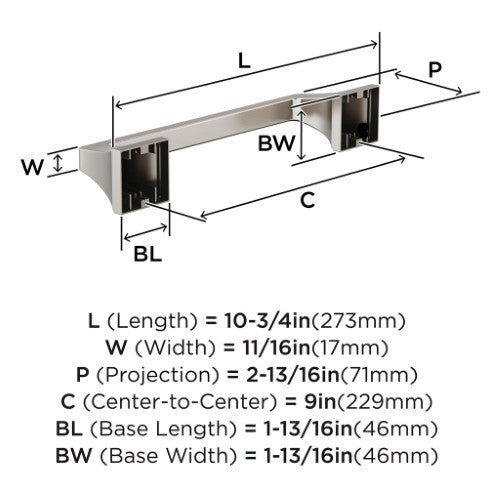 Mulholland Zinc & Stainless Steel Brushed Nickel Towel Bar 4