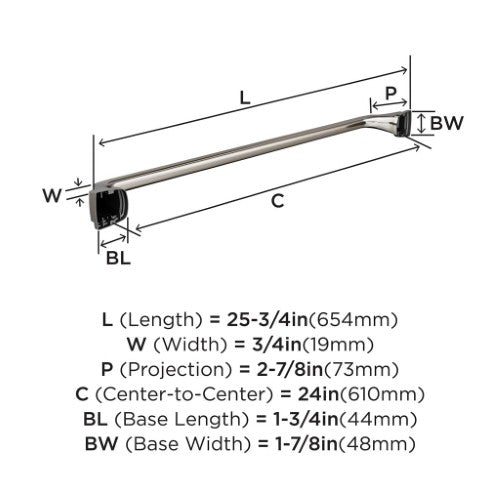 Revitalize Zinc & Stainless Steel Brushed Nickel Towel Bar 6