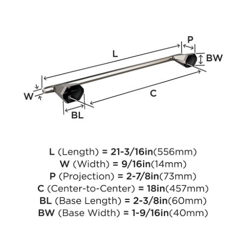St. Vincent Zinc & Stainless Steel Brushed Nickel Towel Bar 3