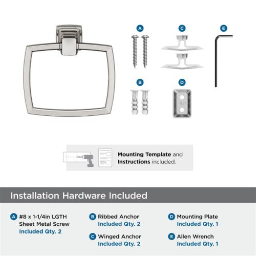 Revitalize Zinc Brushed Nickel Towel Ring 3