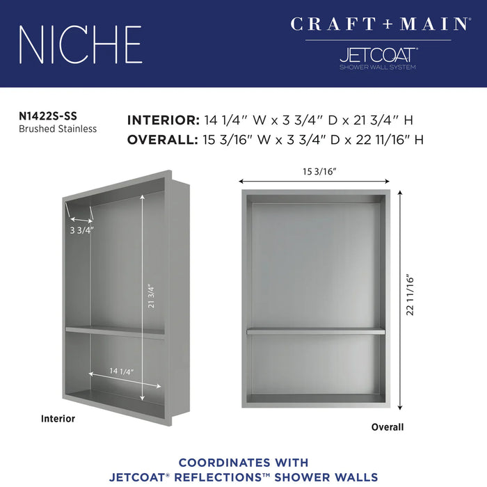 Stainless Steel Brushed Stainless Shower Niche Brushed Stainless 5